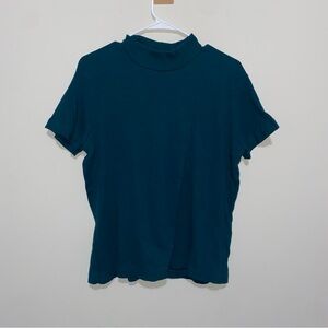 Teal Mock Neck Women's Top